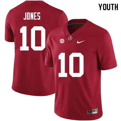 NCAA Youth Alabama Crimson Tide #10 Mac Jones Stitched College Nike Authentic Crimson Football Jersey IL17T81JL
